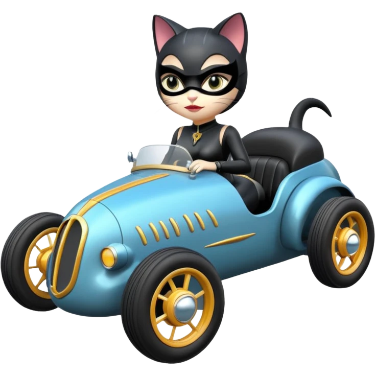 Hot rod Cat Woman’s antique futuristic Catmobile rc car  emoji