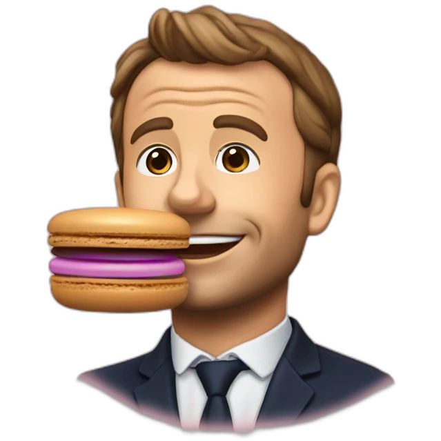 Macron qui mange des macarons emoji