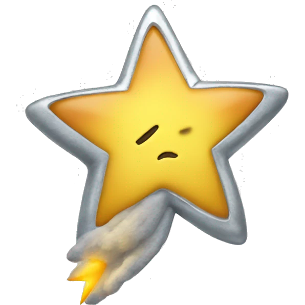 Take the apple shooting star emoji but make it silver emoji