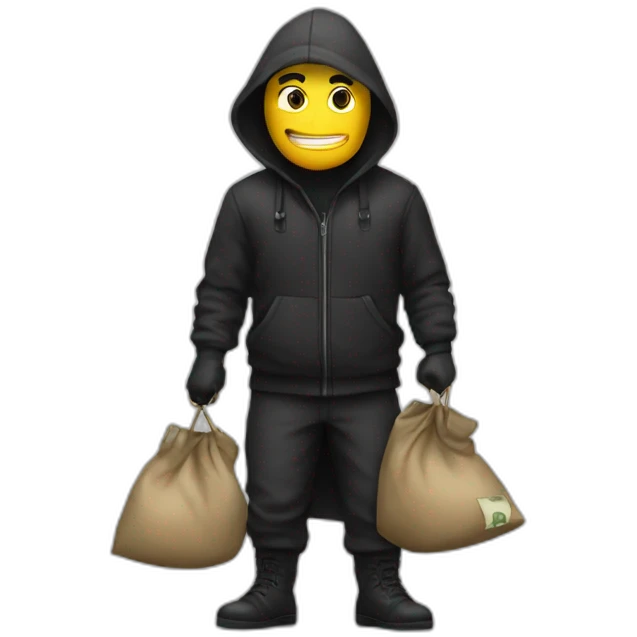 Thief with a bag of money emoji