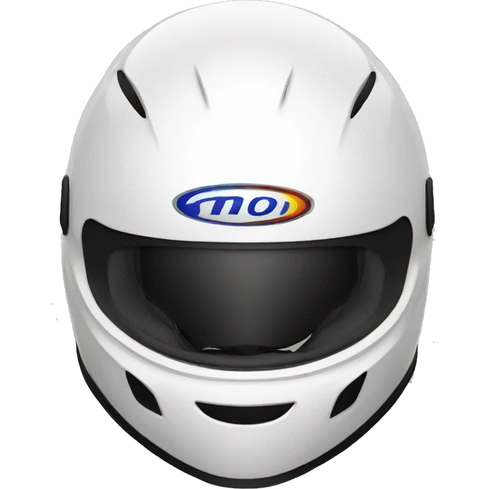 motor racer with full face helmet on emoji