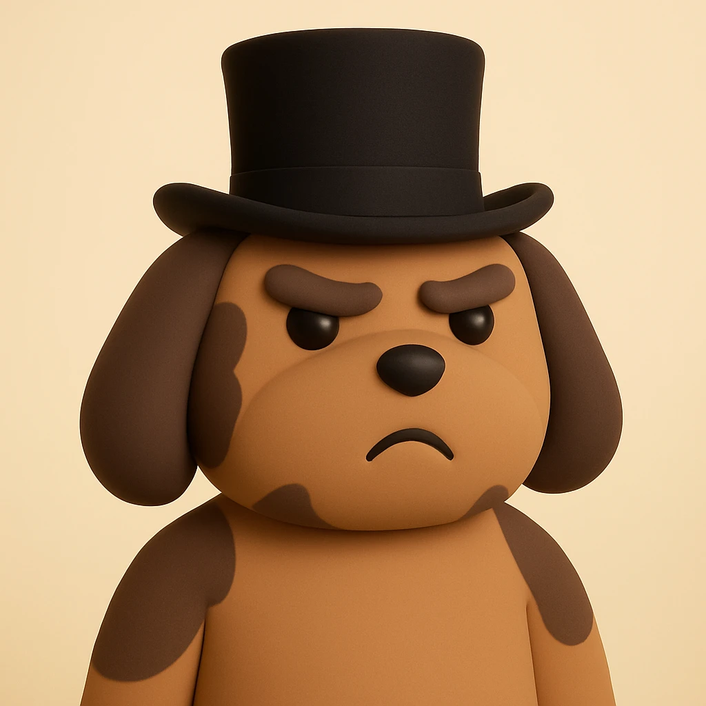 dog with tophat emoji