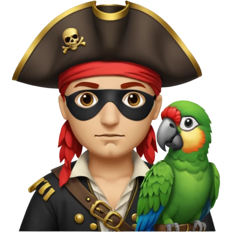 pirate with eye patch and parrot emoji