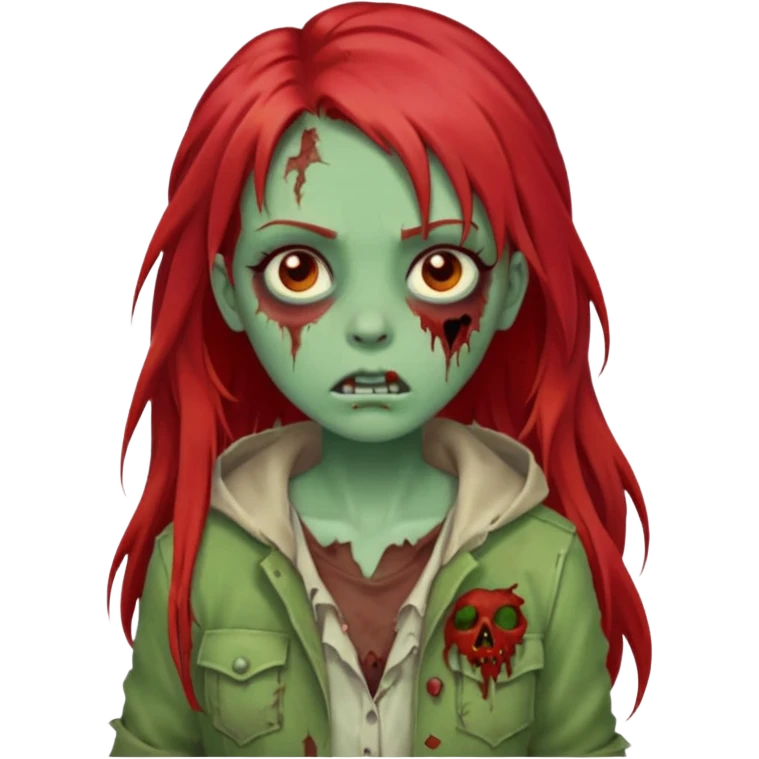 i want a zombie girl emoji with long red hair emoji