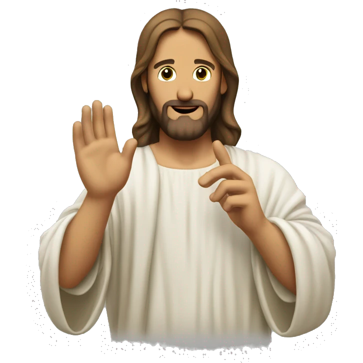 jesus hand cupping ear emoji