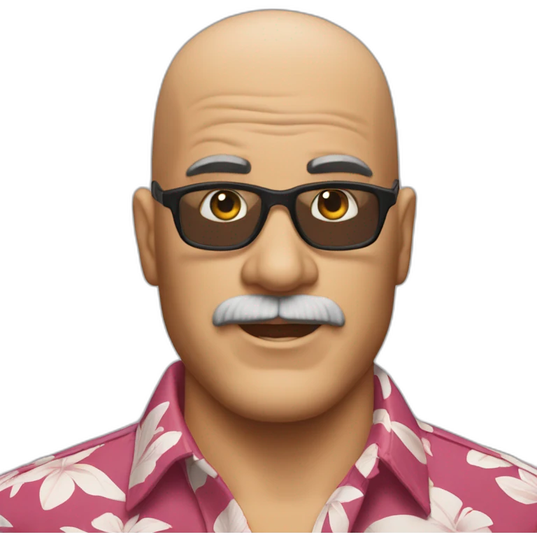 bald magnum pi no mustache hawaii emoji