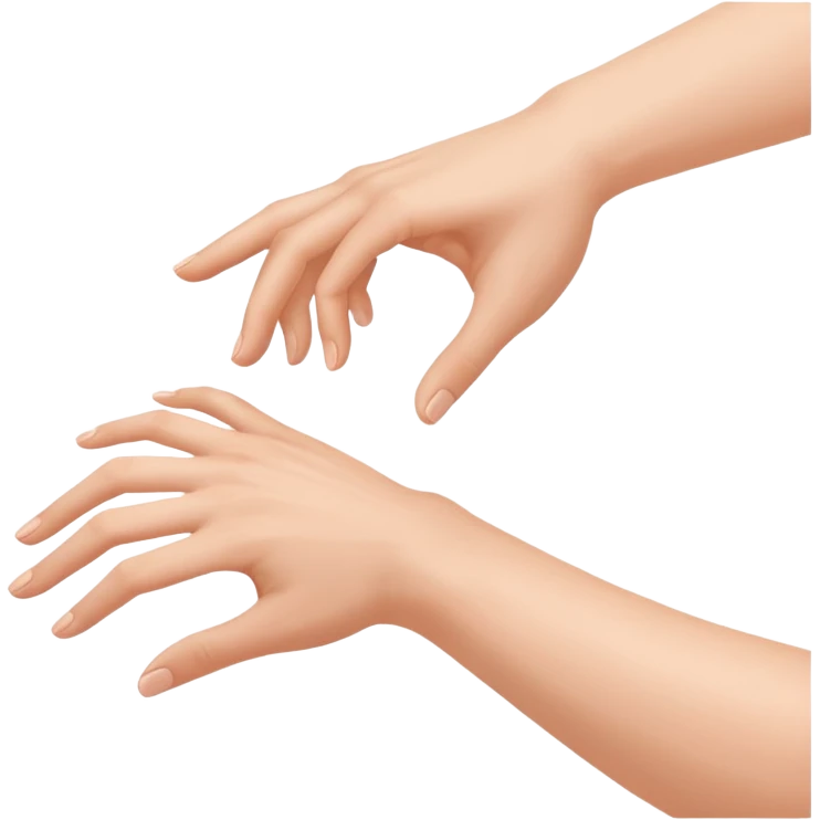 a person's hand is trying to touch another person's leg emoji