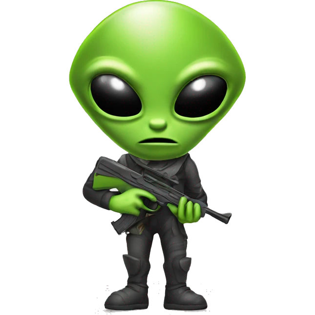 alien with gun emoji