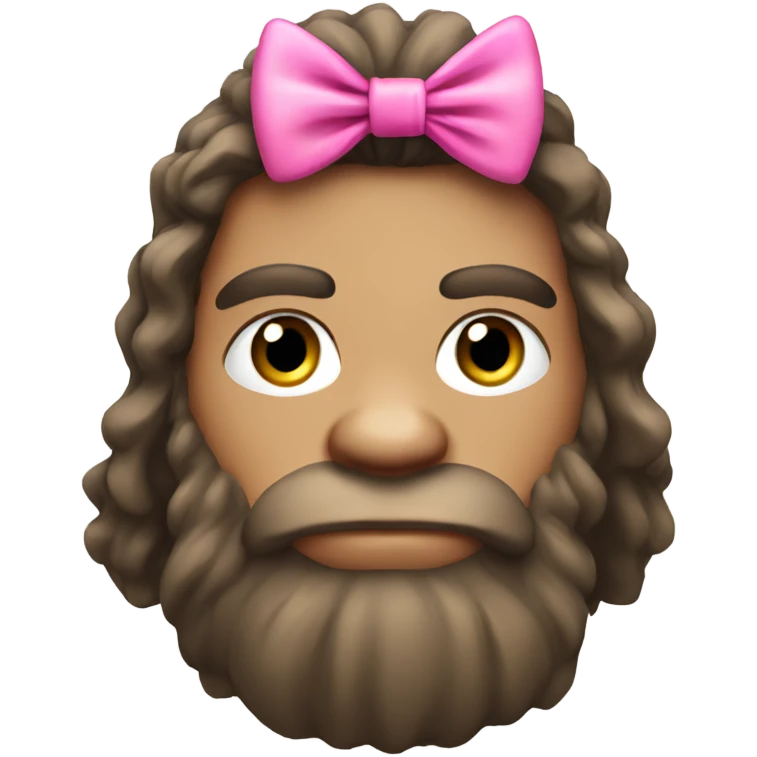 Caveman with pink bow emoji