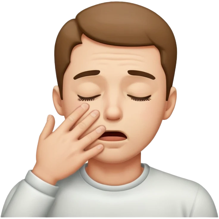 A man choking him self and closing his eyes emoji