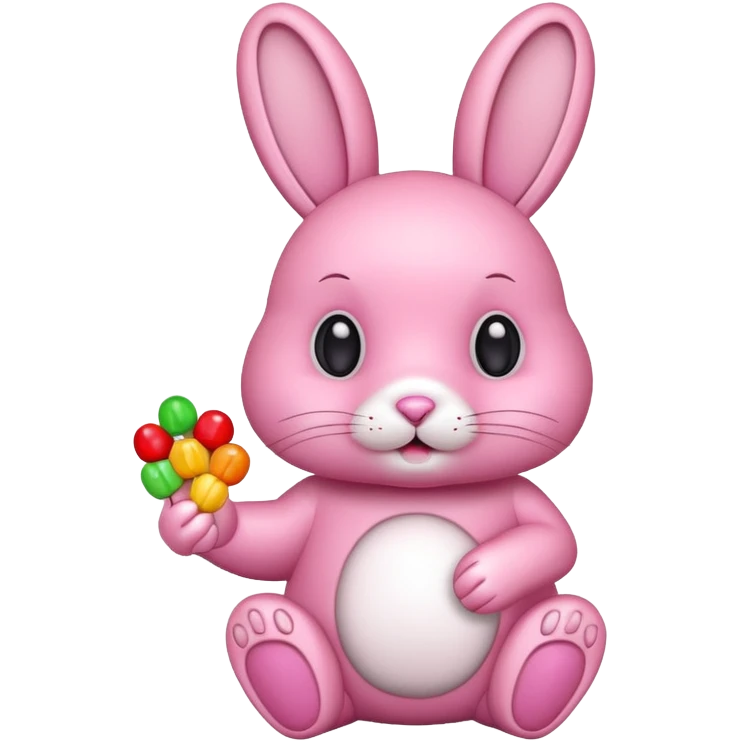 pink rabbit with candies emoji