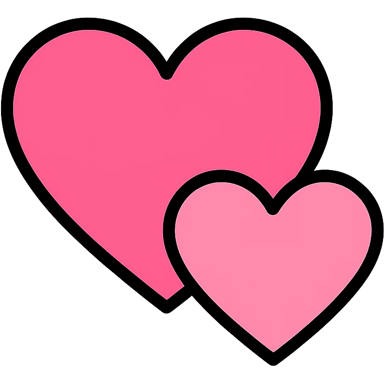 Two pink hearts, Sims 4 style emoji