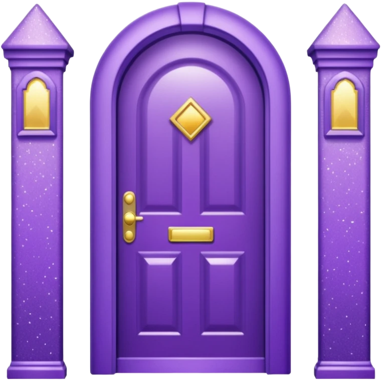 Glitter Purple and Cian door emoji