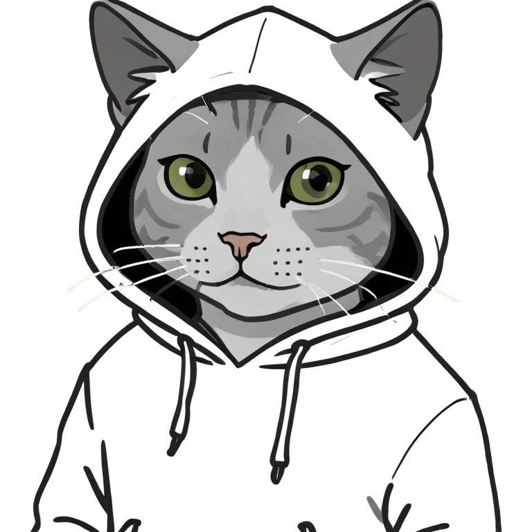 Cat wearing hoodie emoji