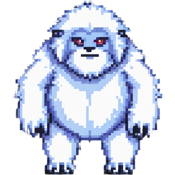 grumpy fluffy yeti with claws emoji