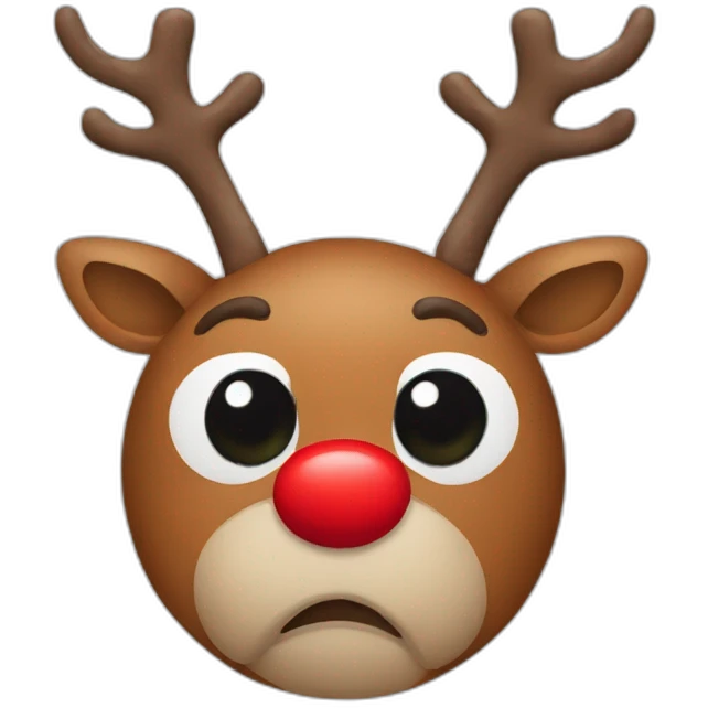 rudolph with red nose face emoji