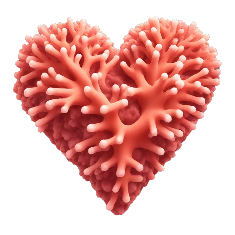 Coral heart emoji