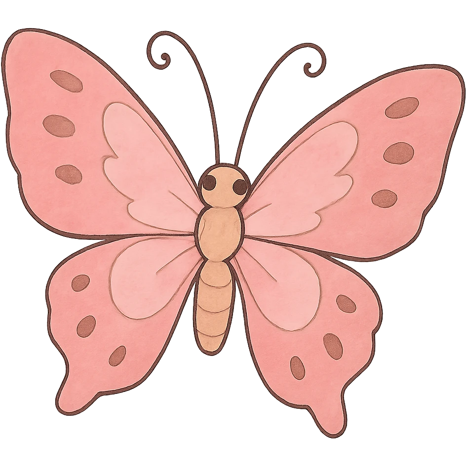 ghibli style pink butterfly emoji