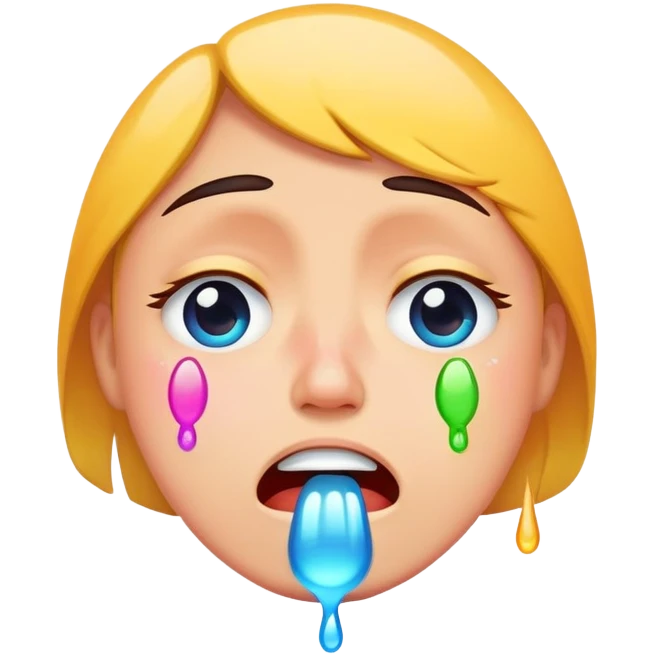 colorful cry emoji