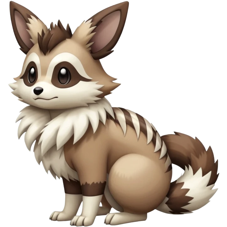 zigzagoon-Eevee-linoone-furret-Fakémon-hybrid-creature (full body)  emoji