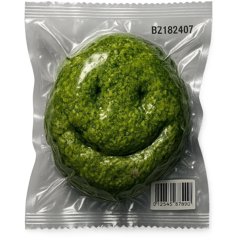 mossy rock, shiny and inflated emoji