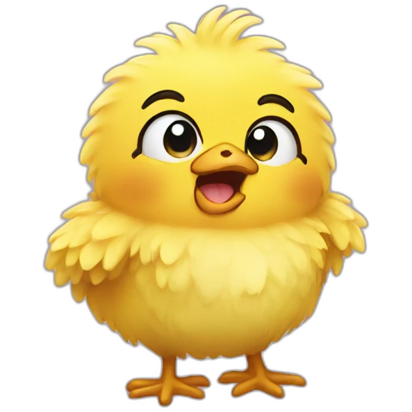 yellow fluffy chick laughing crying emoji