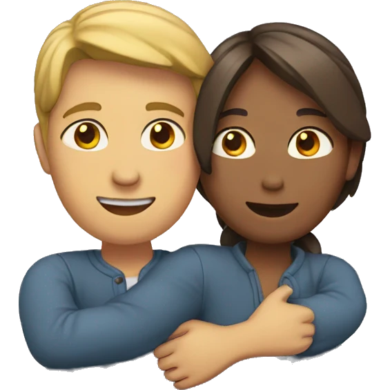 two people with arms around each other emoji