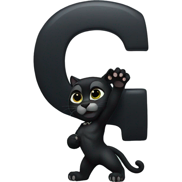 Black panther holding the number 0 in its paws emoji
