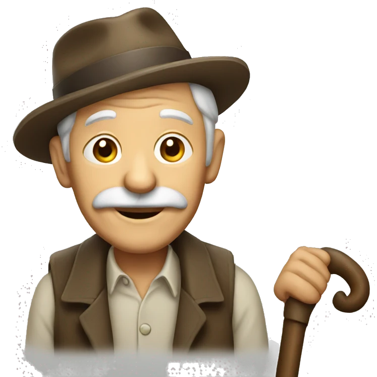 old man with cane emoji