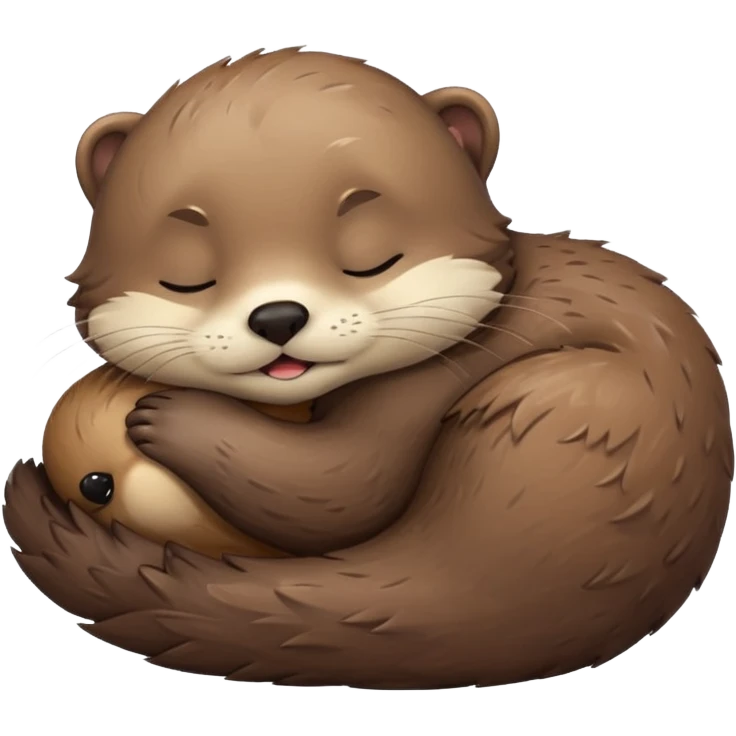 kawaii otter sleeping emoji
