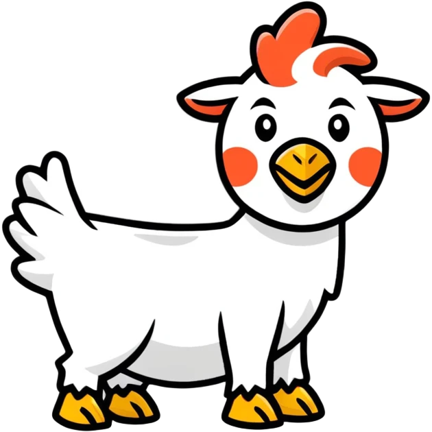 Chicken with a goat emoji
