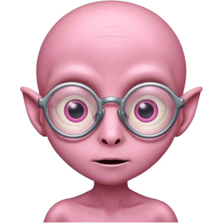 pink alien with glasses emoji