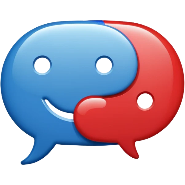 speech bubble with French flag colors emoji