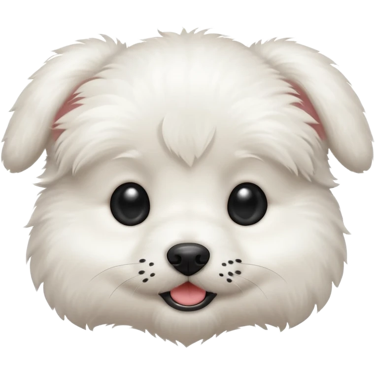 white puppy with a black dot in the eye emoji