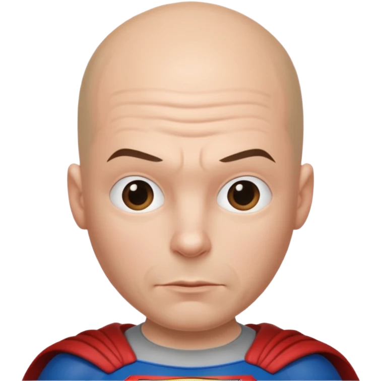 A bold-headed superman  emoji