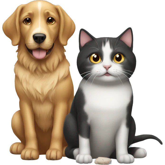 Dog with cat  emoji