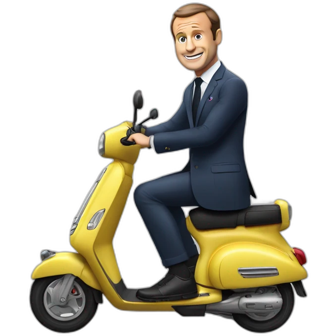 Macron sur un scooter Macron sur un scooter en train de cabrer je suis en train de créer des emoji emoji