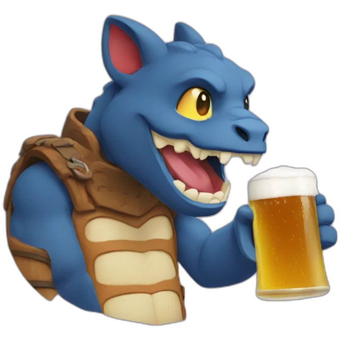 charizad drinking a beer emoji