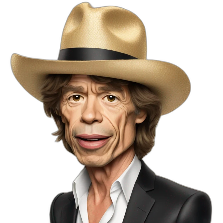 mick jagger con sombrero emoji