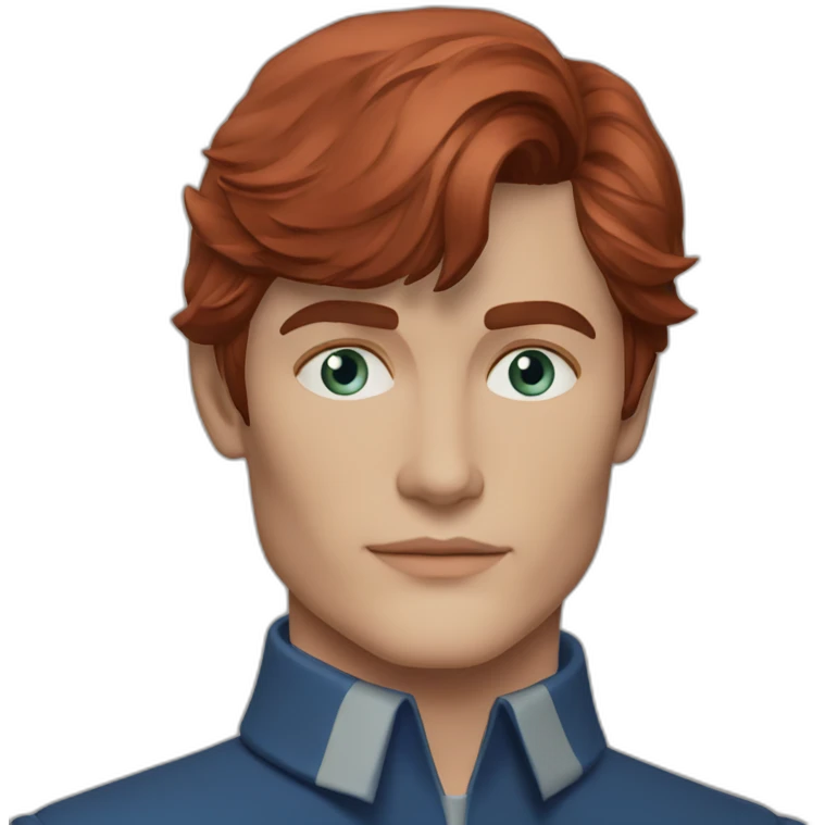 alain delon young space navigator blue eyes neat red hair emoji