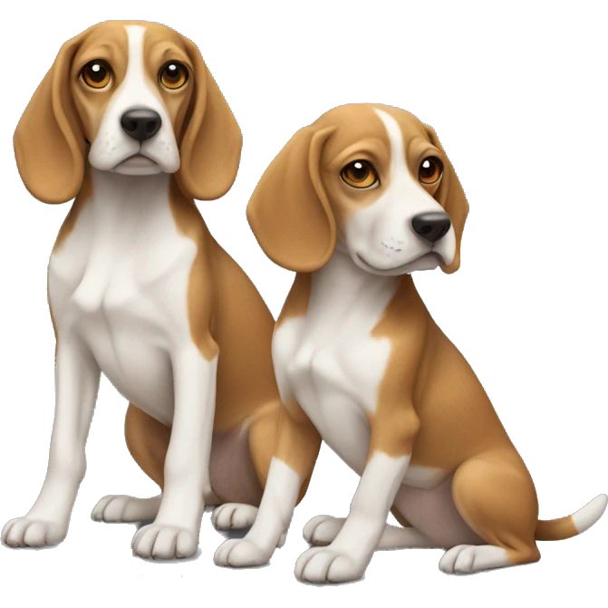 beagle and sphinx playing emoji