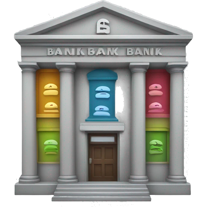 multi-colored bank emoji