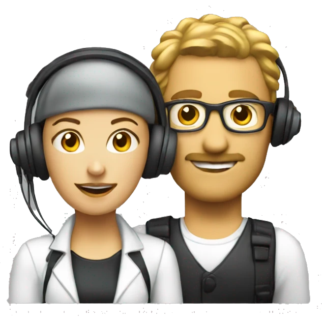Stage manager with a headset girl white emoji