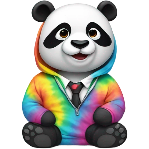 Panda wearing a tie dye hoodie emoji