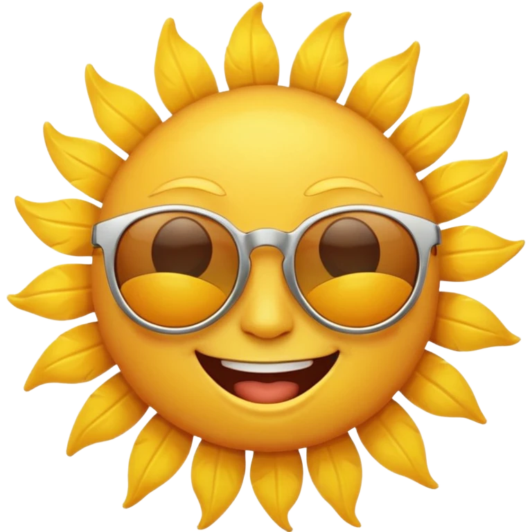 A happy sun emoji with sunglasses emoji