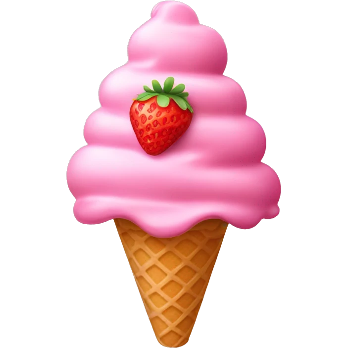 Strawberry ice cream emoji