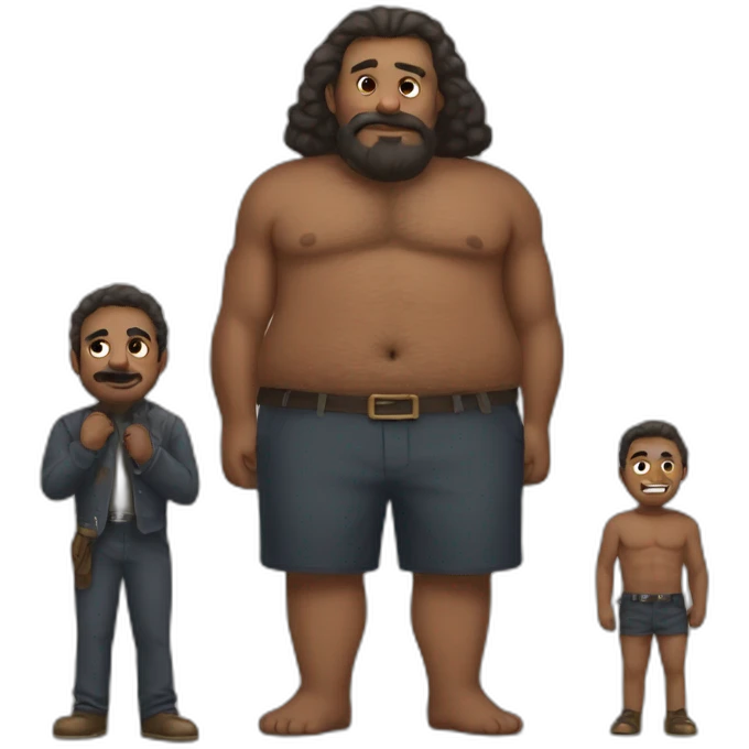 Gigant men and small men emoji