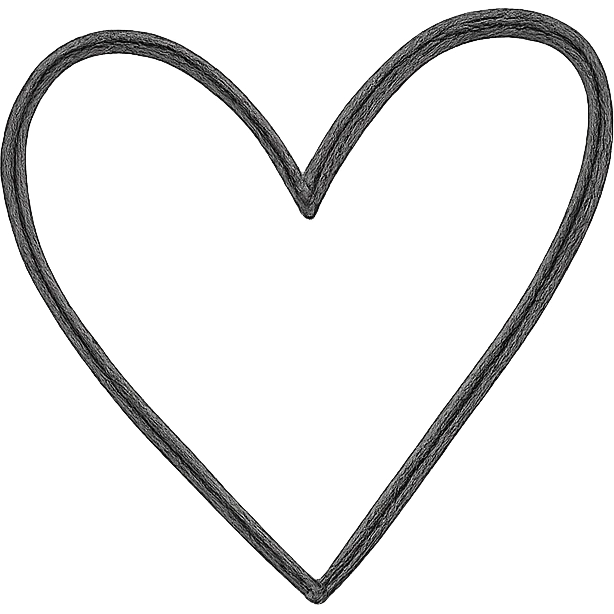 minimalist hand drawn black outline of a heart, white clean background emoji