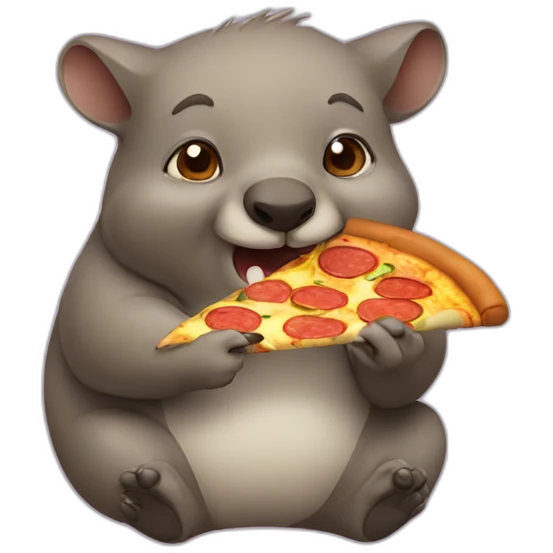 wombat eating pizza emoji