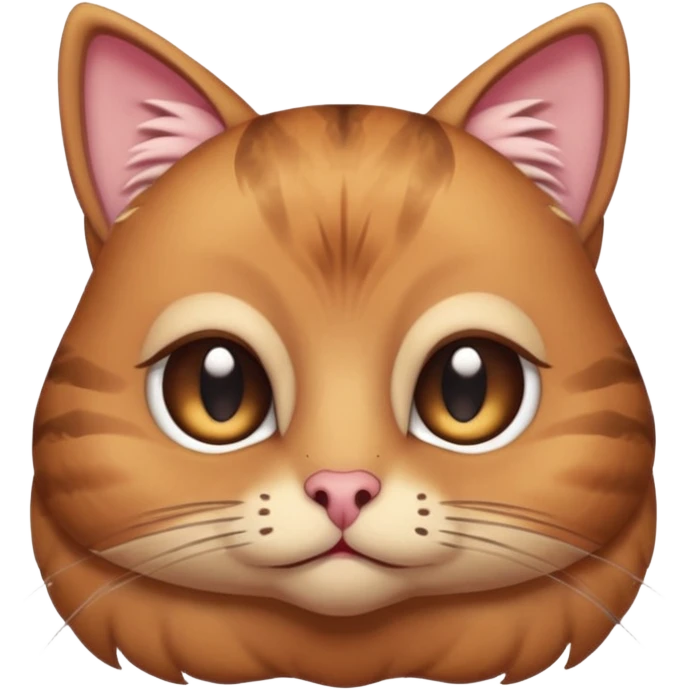 A shy but handsome turkey cat looking embarrassed, batting his long eyelashes and blushing emoji
